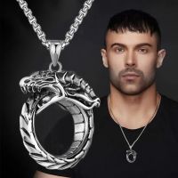 Mens Jewellery Stainless Steel Dragon Personality Hip Hop Dragon Reincarnation Pendant Necklace Men Punk Party Jewelry Gift Fashion Chain Necklaces