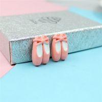 hot【DT】 Julie Wang 10PCS Resin Ballet Shoes Charms Pink Artificial Dancing Pendant Jewelry Making Accessory