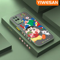 YIWESAN เคสสำหรับ Realme 8 5G 8S 5G Q3i V13 5G Narzo 30 Narzo 50 5G เคส8i Q3ลายการ์ตูน Crayon Shin-Chan บางมีน้ำค้างแข็งโปร่งใสแข็งขอบสี่เหลี่ยมกันกระแทกปลอกซิลิโคนลวดลายคลุมทั้งหมดเคสนิ่มป้องกัน