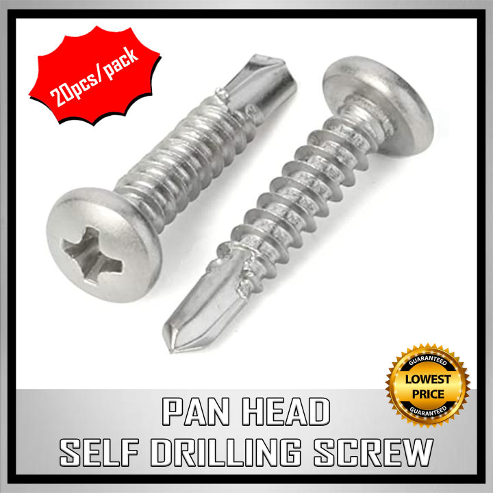 SELF DRILLING SCREW (20pcs/pack) ( TRUSS HEAD / FLAT HEAD / BUTTON HEAD ...