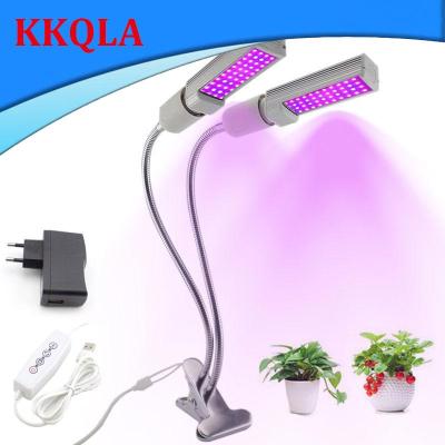 QKKQLA Dual Heads LED Grow Light Phyto lamp indoor plants Fitolamp Fitolampy 5V USB Timer indoor growbox for greenhouse grow tent box