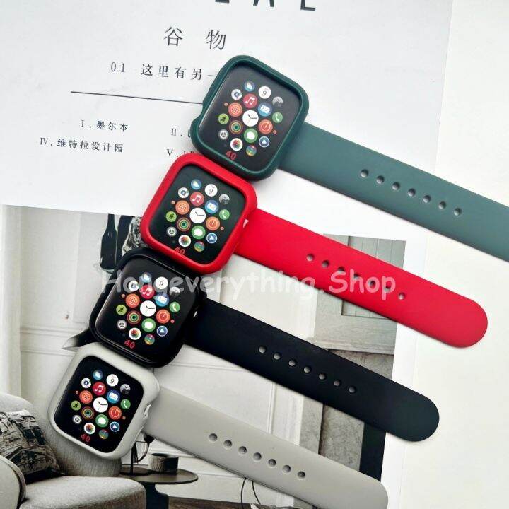 Apple Watch 6 Alle Apps Auf Einmal Schließen 🔥Case Apple watch+สายซิลิโคนสีพื้น+เคสสีพื้น ขนาดหน้าปัด38/40/41/42/44