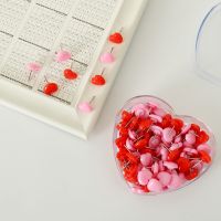 ◆☎ 100pcs/box heart Plastic Tacks Push Pins Assorted Making Thumb Tacks Cork Board Office School Stationery Supplies