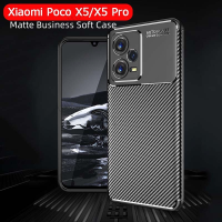 เคสโทรศัพท์ซิลิโคนสีด้านสำหรับ Xiaomi Poco X5 Pro X5Pro 5G M5 PocoM5คาร์บอนไฟเบอร์เคสเกราะกันกระแทกปกป้องกล้องฝาหลังแบบนิ่ม