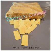 กระดาษตัด เปเปอร์ชู๊ต สีเหลือง แบบไม่เงา  ขนาด  2 × 5 ซม. / 1 กิโลกรัม Confetti Paper Shoot  Non Metallic Yellow Color Size 2 x 5 cm /  1 kg