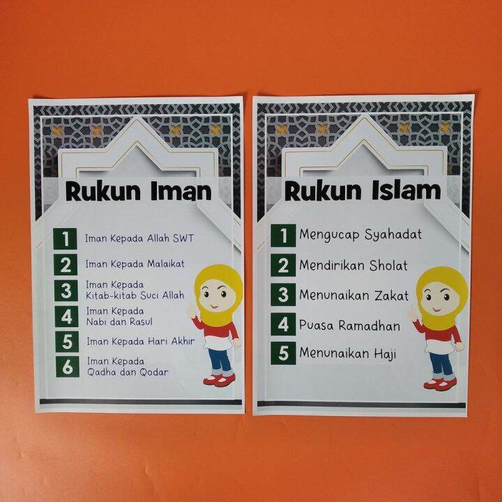 Poster Rukun Islam dan Iman - Poster Islami - Poster Sekolah | Lazada