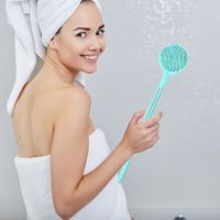 Body Long Handle Double-Sided Bath Shower Brush Multifunctional Silicone Brush for Bathroom Accessories Cleaning Tool