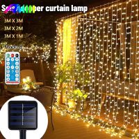 3M Solar Curtain Light Outdoor Waterproof 300 LED Solar Power Fairy Garland String Lights for Yard Garden Pavilion Party Wedding Bulbs  LEDs HIDs