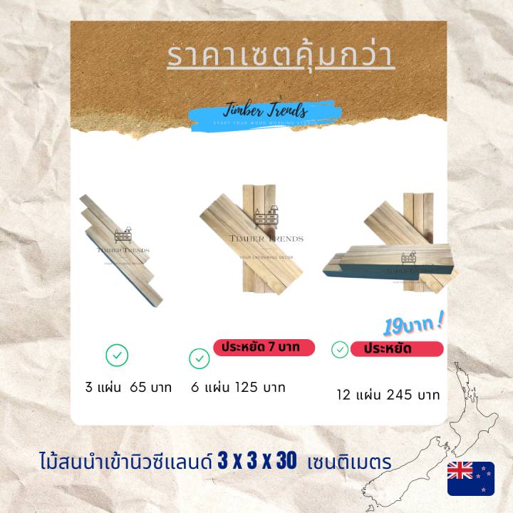 ไม้สนนิวซีแลนด์-3x3x30-เซนติเมตร