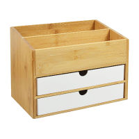 Bamboo Separate Cosmetic Drawer Storage Box Desk Organiser Office Storage Box Desktop Jewelry Skin Care Rack