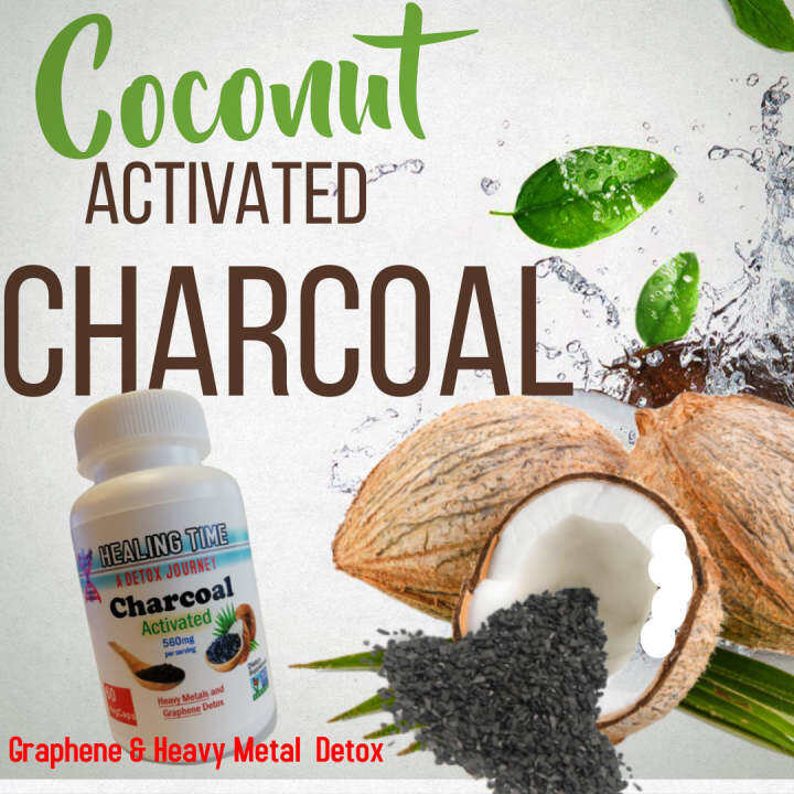 Activated carbon charcoal560 mg veg caps (coconut peat) Graphene detox