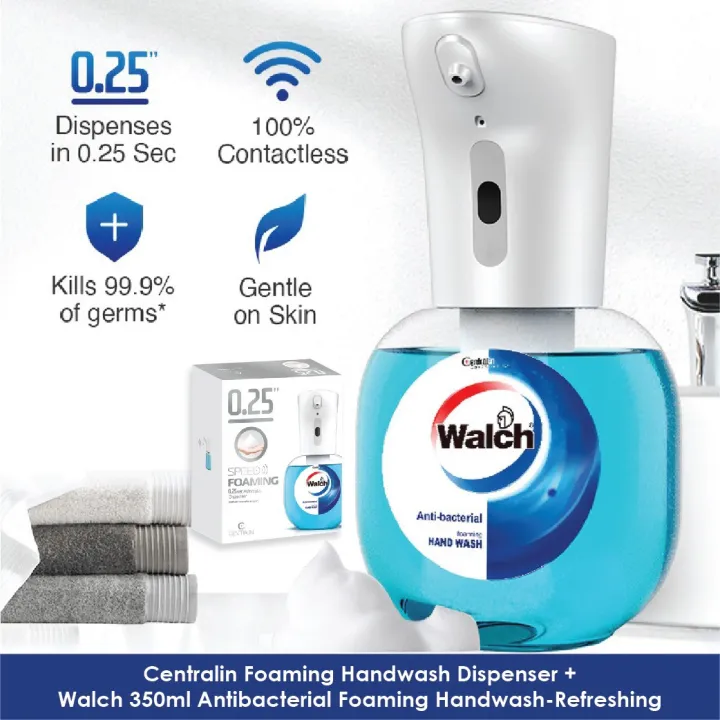 Walch Antibacterial Foaming Hand Wash 350ml (Refreshing) + Centralin
