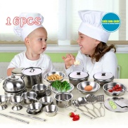 Bộ đồ chơi dụng cụ nấu ăn nhà bếp mini 16 trong 1 cho bé giả làm đầu bếp