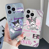 เคสป้องกันสำหรับ Xiaomi Redmi Note 11 Pro 5G 11S 10S Pro 4G 10S Redmi 10C 9C น่ารักความรัก Kuromi ขอบสี่เหลี่ยมปลอกหมอนแอร์