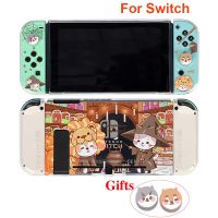 กล่อง PC TPU การ์ตูนแมวน่ารักสำหรับสลับตัวควบคุม NS ป้องกัน OLED Joy-Con เคสสำหรับ Nintendo Switch Accessoies