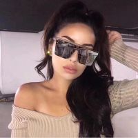 New Black Square Sunglasses Woman Big Frame Fashion Retro Mirror Sun Glasses Female Brand Vintage Lady Lunette De Soleil Femme