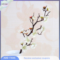 Aokago HONG ✨Hot Sale Artificial Plum Cherry Blossoms Fake Silk Flowers Wedding Home Desk Decoration