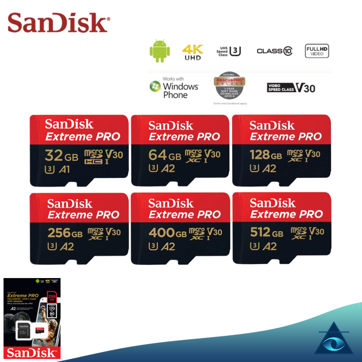 SANDISK Extreme Pro Class10 Micro SD Memory Card 4K A2 200MBS 100MBS