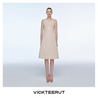 VICKTEERUT (ราคาปกติ 13,800-.) Re-Edition Sleeveless Empire Dress with Pleat Detail เดรสแขนกุด ต่อใต้อก ตกแต่งพลีท