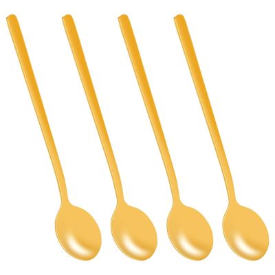Round Shape Coffee Spoon Stainless Steel Mini Teaspoons Sugar Dessert Spoon Ice Cream Soup Spoon Kitchen Accessories(gold)