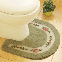 【SALES】 50x50cm U Shaped Bath Mats Anti-Slip Home Floral room Carpet Decoration Toilet Pedestal Lint Rug Accessories