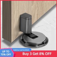 TFAAI Mechanical Self-Locking Door Stopper No Punching Invisible Floor Door Stops Mute Anti-shock Door Dampers Wall Protector Door Hardware Locks