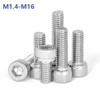 DIN912 M1.4 M1.6 M2 M2.5 M3 M4 M5 M6 M8 M10 M12 M14 M16  A2-70 304 Stainless Steel Allen Hexagon Hex Socket Cap Head Screw Bolt Nails Screws Fasteners