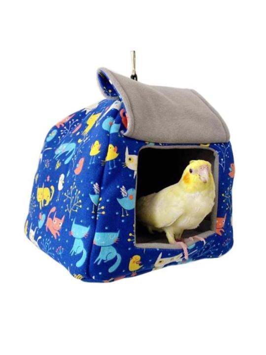 นกแขวนเปลญวนฤดูหนาว-warm-nest-plush-เต็นท์-hideout-snuggle-hut-sleep-สำหรับ-play-amp-rest-สำหรับ-parrot-hamster-2ขนาด