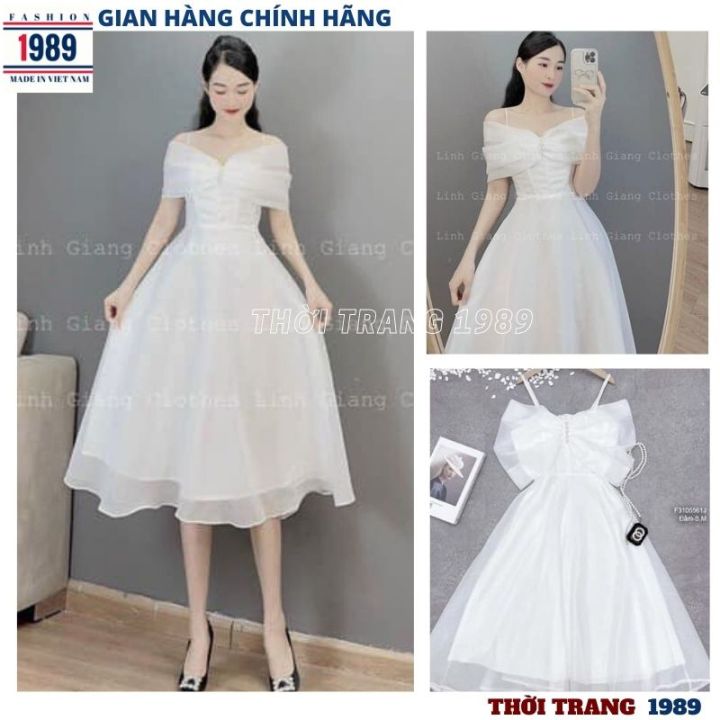 HOT] FREE SHIP Váy trễ vai công chúa voan tơ 2 lớp tiểu thư bánh ...