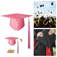 【cw】2022 Graduation Hat Uni Bachelor Cap Memorable Graduation Cap Knitted Tassel Decor Graduation Top Hat Coloful Graduation Hat