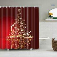 WON Christmas Tree 3D Digital Printing Waterproof Bathroom Shower Curtain With Hooks