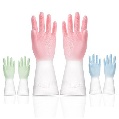 Kitchen Cleaning Gloves Rubber Latex Dish Washing Gloves Waterproof Dishwashing Washing Clothes Household Gloves Safety Gloves