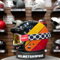 BELL CUSTOM 500 RIFF GLOSS BLACK/YELLOW/ORANGE/REDพร้อมแก๊ป520 VISOR BLACKแว่น 100% BARSTOW HAYWORTH FLASH RED LENS