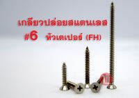 เกลียวปล่อยสแตนเลส #6 (หัวเตเปอร์ F+)