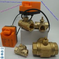 [HOT] 3 way/T-type 3 wires 2 control electric actuator motorized brass ball valve with manual switch and lock