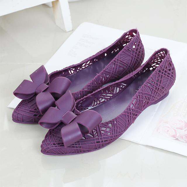 ขายดีที่สุด-ioztt2023-mcckle-jelly-sandals-shoes-woman-bowtie-hollow-out-flats-ladies-loafers-female-footwear-2021