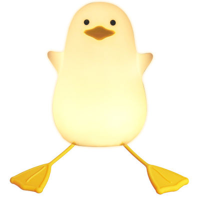 Cute Duckling Night Light Silicone Cute Duck Lamp for Kids USB Rechargeable LED Bedside Lamps with Touch Control Bedside Lamp