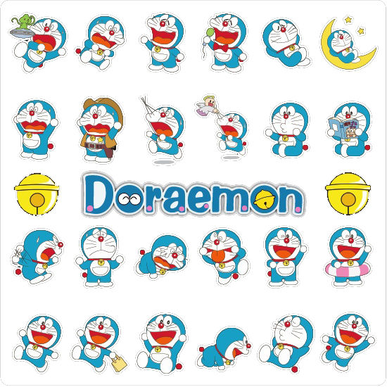 Sticker Doraemon cắt sẵn Khổ A5,dán xe cute,Decal Dán Mũ Bảo Hiểm ...