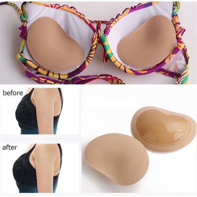 【CW】 Heart-shaped Silicone Swimsuit Chest Pad Thickened Bra Insert Pad Ultra-thick Underwear Sponge Pad Mini Chest Stickers