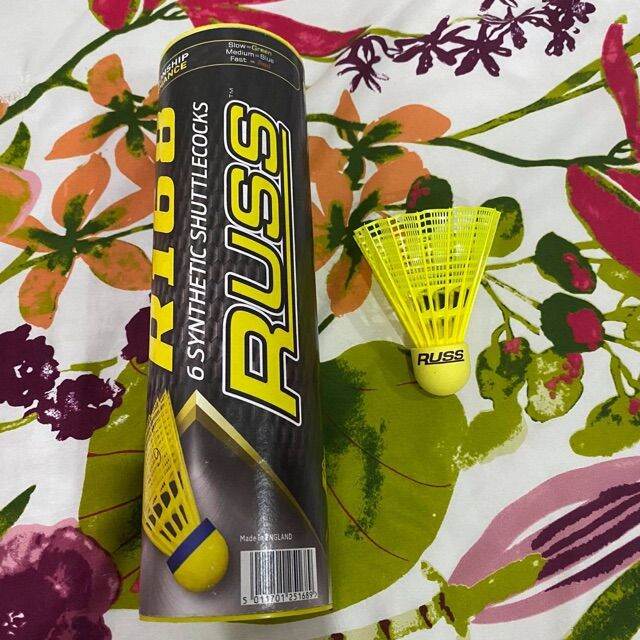 Badminton Racket Badminton 1 TUBE Russ 168 Synthetic Shuttlecock