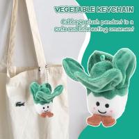 Chinese Cabbage Cute Plush Doll Key Chain Kawaii Pickled Cabbage Stuffed Toy Backpack Schoolbag Pendant Decoration Fluffy Soft Y7U2