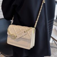 ? กระเป๋าสะพายไหล่ข้างเดียวสำหรับผู้หญิง﹉ High-end all-match Small bag Womens 2022 new western style shoulder bag spring texture messenger bag fashion chain bag