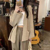 [ส่งของ]มาใหม่ เสื้อลำลองเกาหลีหลวมแอปริคอทสีน้ําตาลผ้าบางผ้านิ่มสบายเสื้อคลุม บาง ไป ทะเล-SE2328
