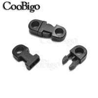 【cw】 Plastic Black Safety Clasp Straight Side Release Buckle for Necklace Paracord Bracelet Elastic Rope Accessories 10pcs 2 Hole 5mm