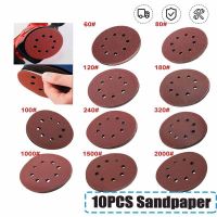 10pcs 125mm 5 Hook Loop Sanding Discs 8 Hole Sandpaper Pads Set 40Grit-3000Grit Sander Disc Abrasive Polishing Tools