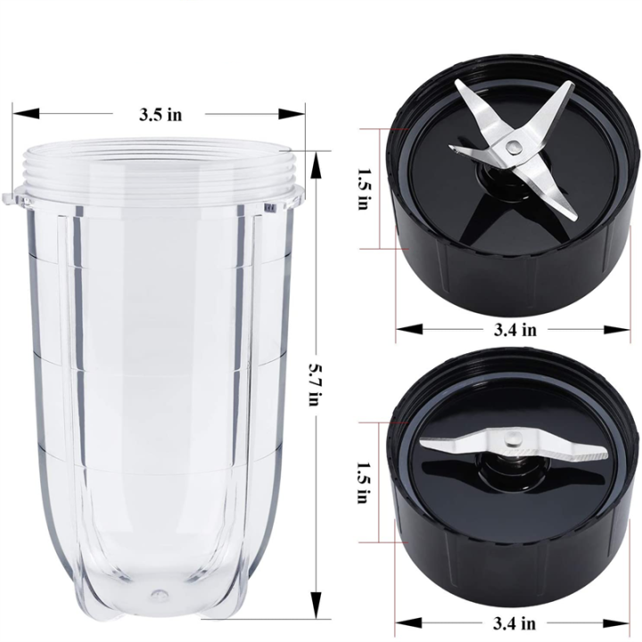 2-pack-16oz-cup-with-cross-blade-andflat-blade-combo-replacement-for-magic-bullet-blender-juicer-250w-mb1001