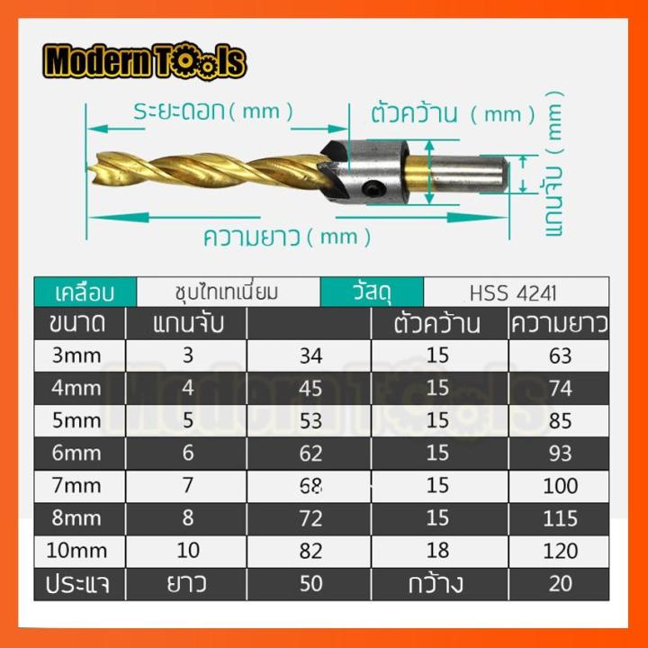 pro-โปรแน่น-mt-ดอกสว่านหัวเกสรเจาะไม้-เคลือบไทเทเนี่ยม-แบบคว้านเทเปอร์ในตัว-ผายหัว-ซ่อนหัวสกรู-น็อต-7-ชิ้น-ขนาด-3-10-mm-ราคาสุดคุ้ม-ดอก-สว่าน-ดอก-สว่าน-เจาะ-ปูน-ดอก-สว่าน-เจาะ-เหล็ก-ดอก-สว่าน-เจาะ-ไม้