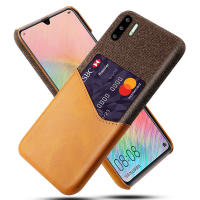 BJONE For Huawei P30 Pro Case Creative Cloth PU Leather Card Slot Case 6.47 Inches Hard PC Cover