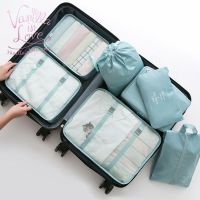 be in great demand ♤BG64 Travel set  7 pc ชุดจัดระเบียบกระเป๋าเดินทาง ถุงจัดระเบียบ สีฟ้าพลาเทล❆