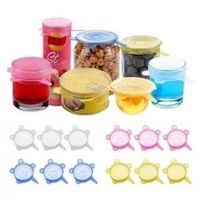 ETXSilicone Stretch Lids 13PC Small Lids Reusable Durable Silicon Food Storage Cover for Cups Small Bowls Soda Can Oui Yogurt Jars